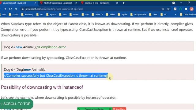 Java  - Object Oriented Concepts - instanceof Operator   | Part - 21