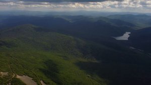город Арсеньев,, водохранилище вдали и телевышка (аэросъёмка)