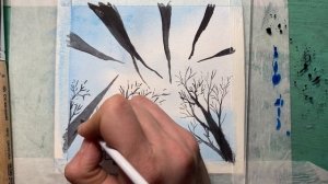Рисунок Небо сквозь деревья