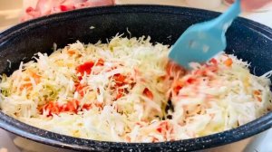 Капуста с курицей в духовке. Ленивый ужин вкусно быстро и легко от Время поесть.