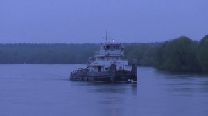 Буксир-толкач Речной-50 Тип: Речной , проект 908 проходит мимо Бронниц вниз по москва-реке