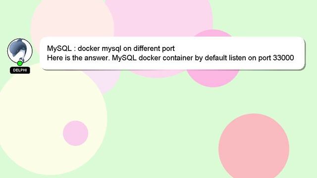MySQL : docker mysql on different port смотреть онлайн