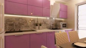 Красивый Интерьер Узкой Кухни / Beautiful Interior Of A Narrow Kitchen/