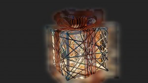 МК. Куб Подарок из бумажной лозы. #270