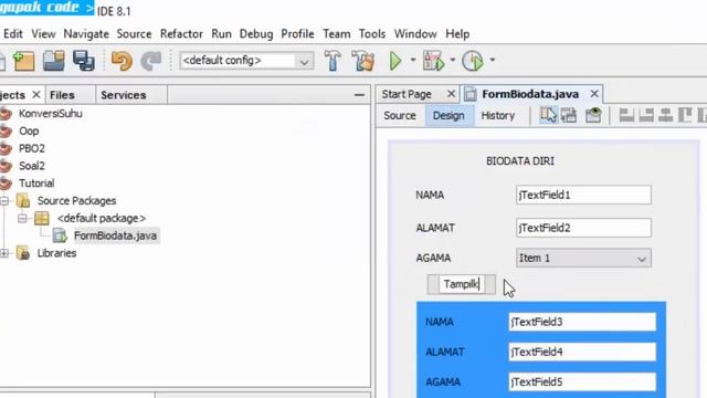 Membuat Form Biodata Java dengan NetBeans смотреть онлайн