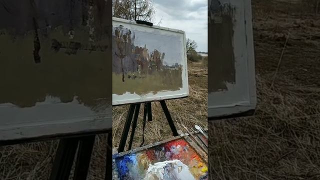 Переславль-Залесский. Весенний пейзаж масляными красками. Как рисовать с натуры. смотреть онлайн