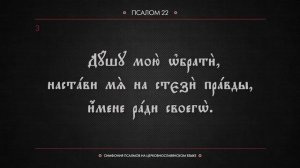 ПСАЛОМ 22 (церковнославянский текст). Читает Евгений Пацино.