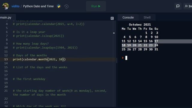Python Calendar Module смотреть онлайн