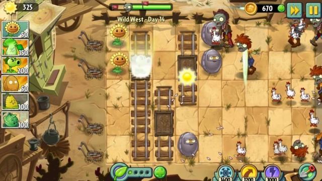 Сумасшедшие курицы! | Растения против Зомби 2 Дикий Запад: 14 уровень смотреть онлайн