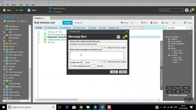 Automation Anywhere Variables Part  2 Arrays