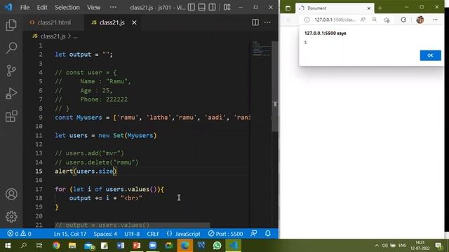 JavaScript  21  Sets Maps