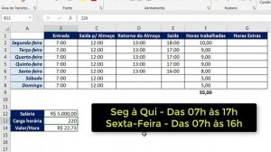 Como Calcular Horas Trabalhadas e Horas Extras no Excel