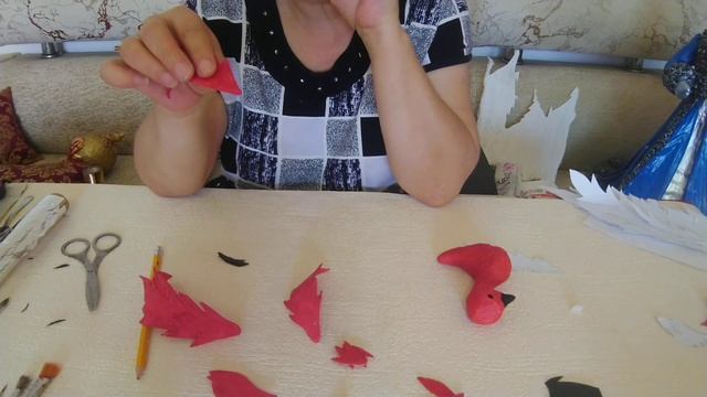 Ватная игрушка Жар - птица. Мастер класс.