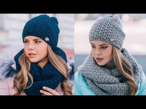 Красивый и простой узор для шапки и снуда.