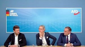 Pressekonferenz mit Alice Weidel und Tino Chrualla zu Ergebnissen der EU (09.06.2024)