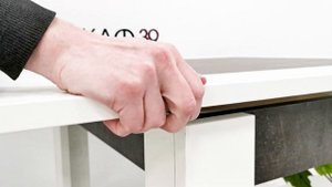 Хьюстон тип 3 Стол раздвижной Белый\Ателье темный.ШКАФ39