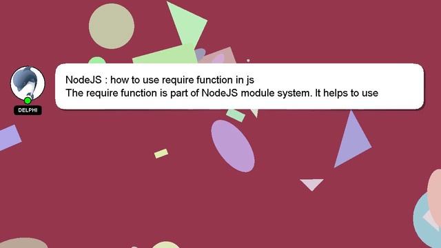 NodeJS : how to use require function in js