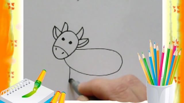 Рисуем с детьми 4-5 лет Давай нарисуем Корову смотреть онлайн