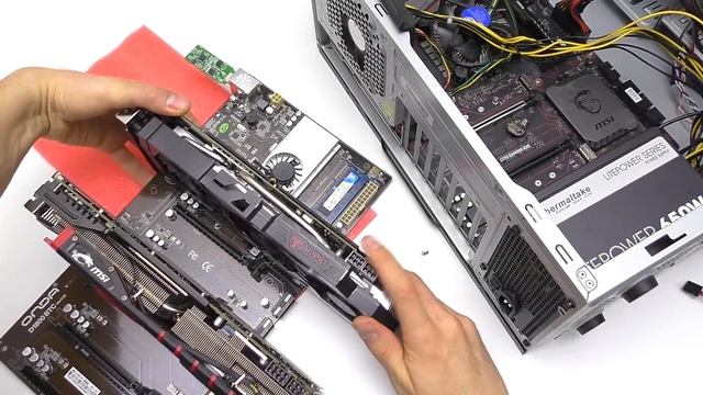 МАТЕРИНСКАЯ ПЛАТА С ПРОЦЕССОРОМ НА 6 ВИДЕОКАРТ
