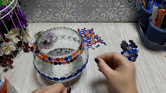 DIY vase decor\Декор стеклянной вазы - легко! Отличный подарок для родных и друзей! Мастер класс!