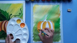 Видеоурок по Изо для детей1го класса. Натюрморт гуашью:" красавица тыква"