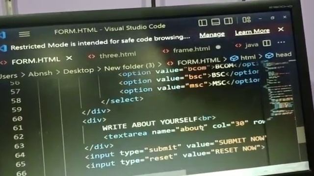 form coding on visual studio ❤️#codeeditor #coding #codingstyle #java #visualcode #youcode
