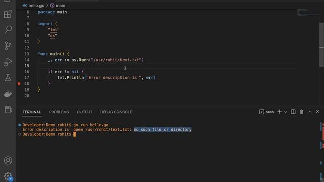 error in go | error handling in go | handle errors in go