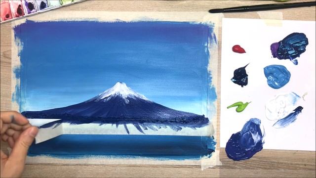 Ep.07 How to Paint Fuji Volcano Scenery | Acrylic Painting Technique - สอนวาดทิวทัศน์ภูเขาไฟฟูจิ смотреть онлайн