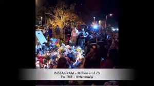 Сбор фанатов и коллег актёра Пол Уокер на месте его смерти