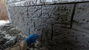 Как сделать ЗАБОР  без  кирпича из  арт  бетона,оформленный  декоративной штукатуркой  под  камень.