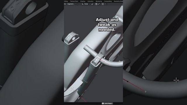 How to Use Bezier Curves in Blender to Build Motorcycle Bars  #blender #blendertutorial