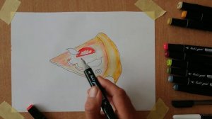 Рисунок пиццы скетч маркерами