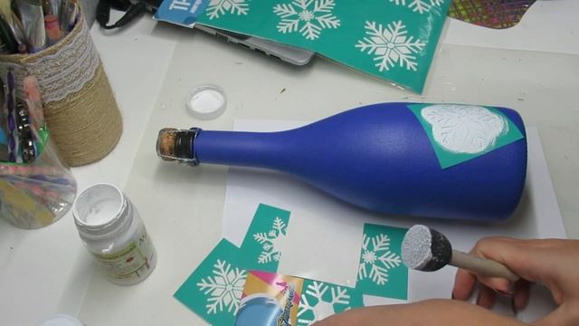 Декор бутылки на Новый год! Мастер класс! смотреть онлайн