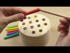 Игра "Магнитные червячки" (поймай червячка), 12 червячков