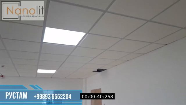 Установка гипсовых потолков Армстронг от компании OOO Nanolit по улице хувайдо Акфа офис смотреть онлайн