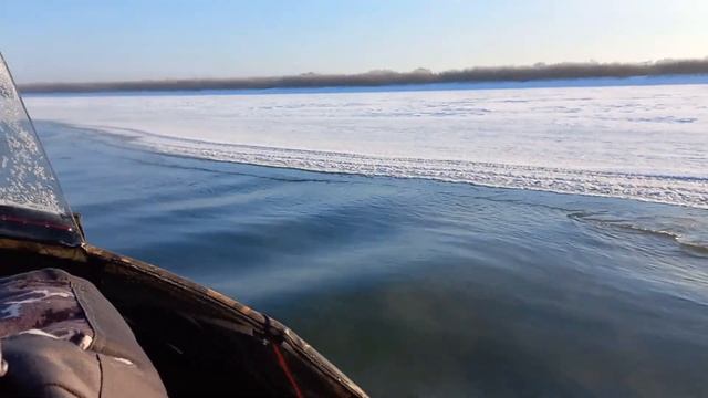 Аэролодка зимой.катаемся по снегу и воде.двигатель хонда 110 л.с. смотреть онлайн