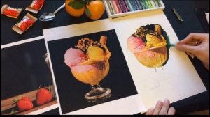 Как рисовать масляной пастелью? Рисуем десерт в стекле