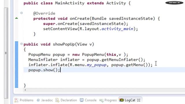 Android tutorial for beginners 116 Create Popup menu смотреть онлайн