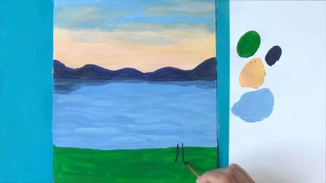 Как нарисовать ВЕСЕННИЙ ПЕЙЗАЖ гуашью | How to draw scenery of spring season Уроки рисования