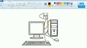 Draw Computer in Ms Paint | Draw Computer step by step | parts of computer | computer | STS Art