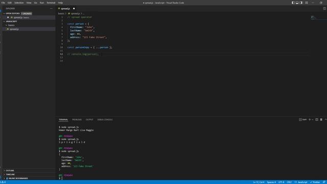 JavaScript - Basics - Spread operator