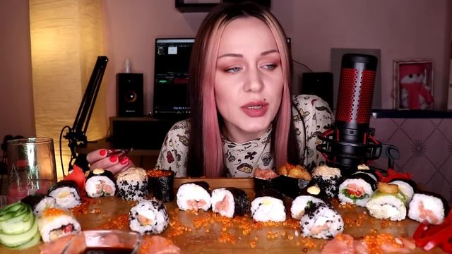 MUKBANG | Домашние суши/роллы, гунканы | Homemade sushi/rolls, gunkans не ASMR
