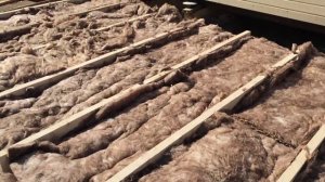 Утепление пола бытовки , Вата теплокнауф 50мм