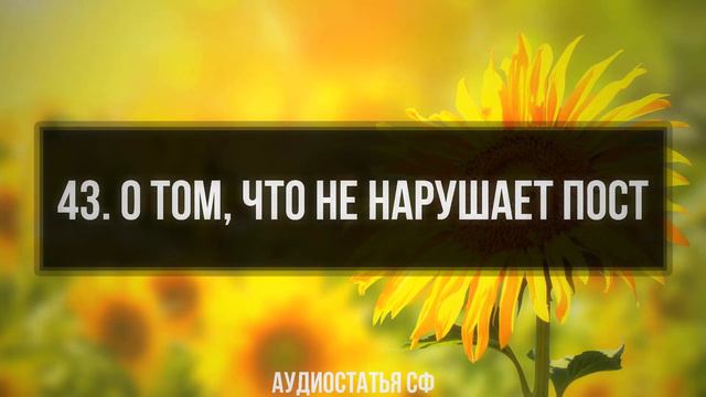 43. Аудиостатья СФ. О том, что не нарушает пост.