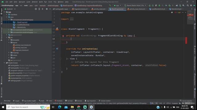 How to Implement Data Binding in Fragment in Android Studio Kotlin