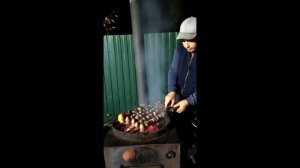 Сердечки индейки на мангале.