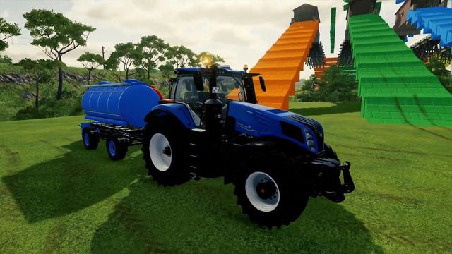 TRANSPORT OF COLORS ! CASE , NEW HOLLAND , JCB TRACTORS WITH WATER TANK ! Farming Simulator 22 смотреть онлайн