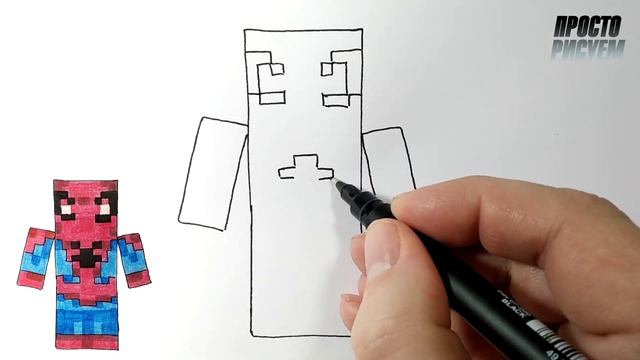 Как нарисовать Человека-паука в Майнкрафт смотреть онлайн