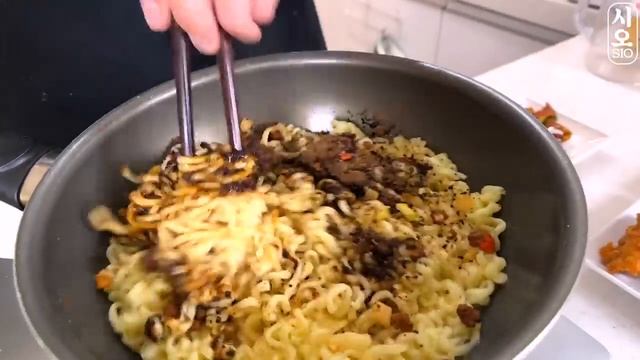 ASMR MUKBANG | 직접 만든 짜파게티 양념 치킨먹방! & 레시피 FRIED CHICKEN AND BLACK BEAN NOODLES EATING SOUND
