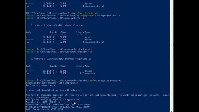 Starting a Django Project